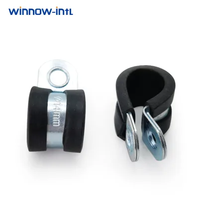 Industrial Clamps Rubber Cushioned P Clamp Metal Loop Clip for Pipe Hose and Tube Mounting