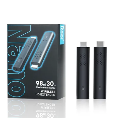 Dcolor Plug & Play Portable 2.4G/5G Wireless HD Extender Streaming Video Audio to Monitor From Laptop/PC/TV Box/Projector
