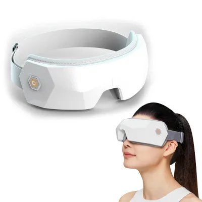 Improve Sleep Rechargeable Bluetooths Music Pink Therapy Air Pressure Eye Massager Apparatus Logo With Heat and Vibration