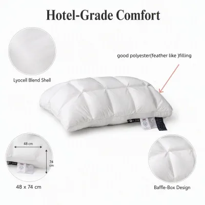 Luxury Solid Hotel Home Soft Neck Support Pillow Fluffy Down Alternative 3D Twisted Bread Pillows for Side Sleepers White