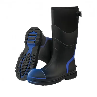 Men's Rubber Work Boots with Steel Toe and Shank, Waterproof and Anti-Slip,Durable Rubber Boot for Construction, Farming
