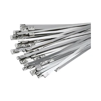 201 304 316 PVC Coating Black Stainless Steel Cable Tie Self-locking Environment Resistance SS Cable Ties
