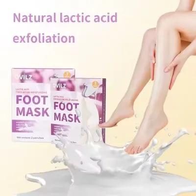 OVILZ Natural Lactic Acid Hyaluronic Acid Herbal Infused Gentle Exfoliation Foot Mask