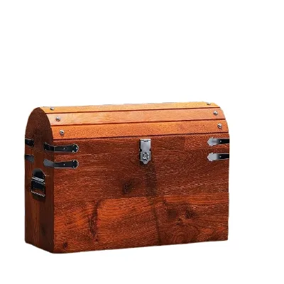Handmade Treasure Chest with Lock and Keys  Vintage Wooden Storage Trunk Antique Storage Decorative Box