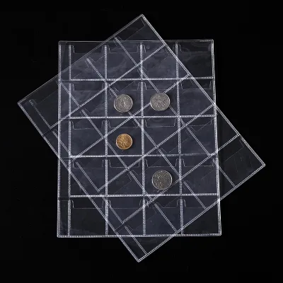Customized Plastic Coin Pages Protectors 12 20 30 42 Pocket Coin Collection Holders for Storage Sheets