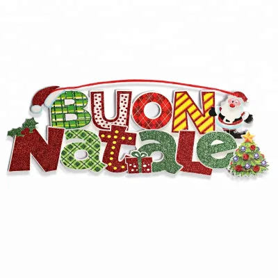 High Quality OEM Size Italian Santa Pendant Pattern Christmas Tree Wall Hanging Decoration Supplies