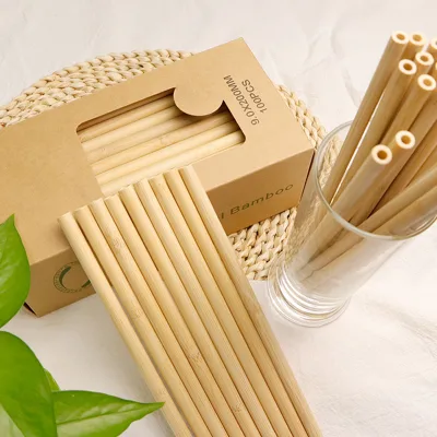 2023 New Trend Wholesale 100% Bamboo Drinking Straws Disposable Straw for Bar
