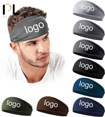 PL Custom Logo Sports Fitness Running Headbands for Men Women Outdoor Cycling Yoga Elastic Basketball Football Hairbands Unisex