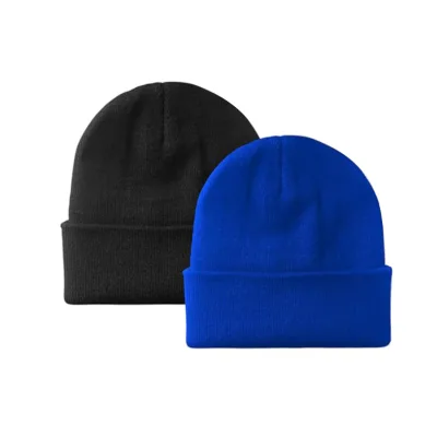 Customized Fashion Colorful Double Layer Knitted Winter Beanie Hat Design Your Own Logo