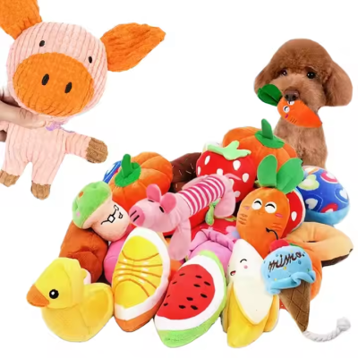 Pet Plush Toys Cute Dog Fruits Dog Squeaky Toy