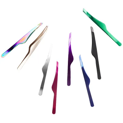 Best-Selling MJL Custom Stainless Steel Slanted Tip Volume Eyelash Tweezers Eco-Friendly Durable Design Quick-Logo Option