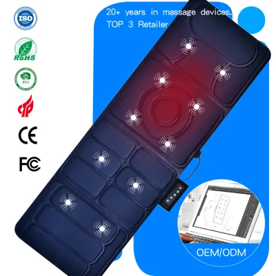 Wholesale Shiatsu Full Body Massage Mattress Cushioned Vibrating Heating Function for Neck Kneading Therapy