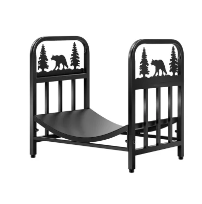 OEM Wrought Iron Wood Stove Storage Rack Outdoor Logs & Firewood Stacking Rack Corten Steel Firewood Rack