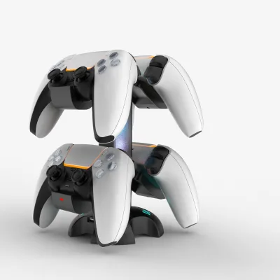 Multiple Function Controller Stand with RGB Light and Charging Port for PS5 Controllers