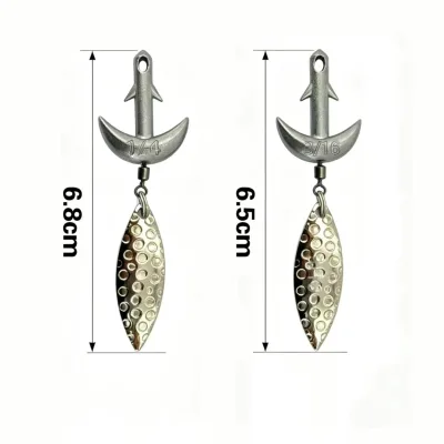 10pcs/bag Spinner Blade Weight Metal Spinner Jig Head Weight With Blade for Lure Fishing Urchin Bait