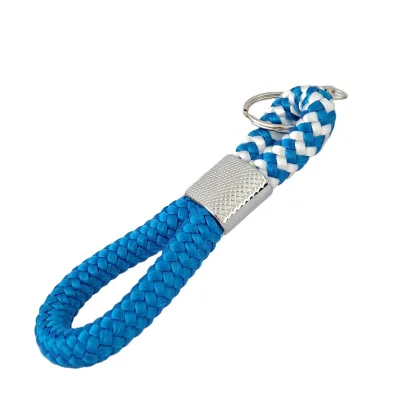 Custom Made Woven Leather Keychains Men Women Braided Leather Rope Key Holder Round Car Key Ring
