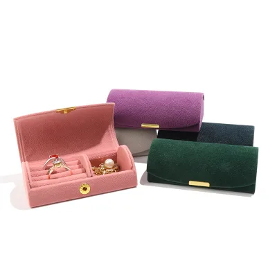 Elegant Flannelette Cardboard Jewelry Boxes Custom New Travel Mirror Personalized Watch Ring Awaiting Gift Storage Boxes