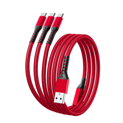 OEM 3In1 USB to Type-C 66W 5A Fast Charging Data Cable Android Phone Multi-Device Charger USB C Line