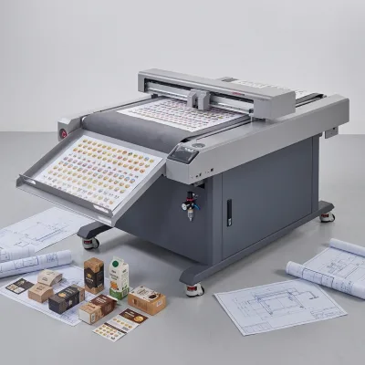 D1 Double Cutter Head Flatbed Die Cutting Machine Full Touch Screen Automatic Positioning Cutter Plotter 590mm Cutting Width