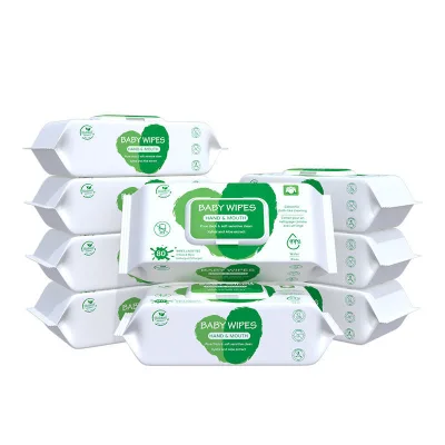 Premium OEM Custom Manufacturing Wholesale Baby Hand & Mouth Wet Wipes Bulk Pack 80 Sheets Disposable Extra Thick Larger