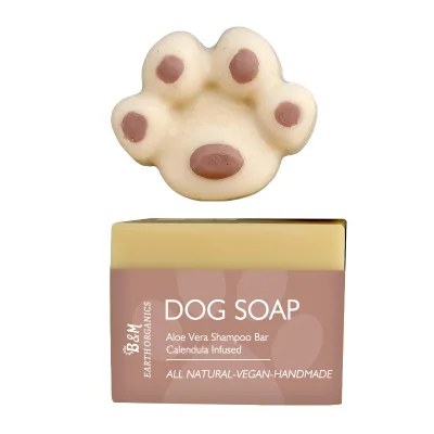 Natural Dog Shampoo Organic Virgin Coconut & Infused Calendula Soap Bar Handmade
