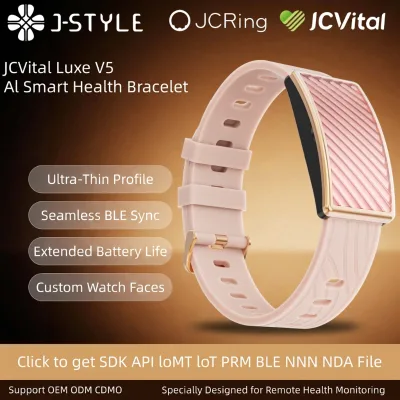 JCVital V5 Smart Band with AI Health Insight Long-Term Health Trend Comparison Custom Report Template for Clients