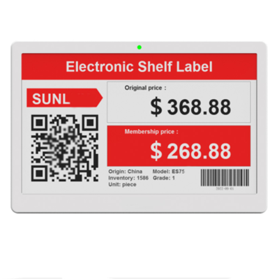 Direct Factory Supply Electronic Shelf Label (ESL-7.5) E Ink Technology 5+ Year Battery Life WiFi Supermarket Supplies