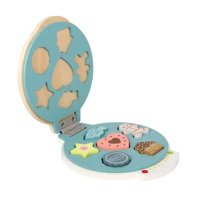 Electric Pancake Waffle Maker Kitchen Toy Play House Set with Manual Ability Puzzle Educational Cooking Function Packed in Box