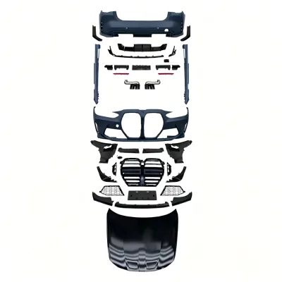 Compatible With 4 Series G22 G23 M4 Style Upgrade Kit Front Bumper Grille Side Skirt Fender Rear Lip Exhaust Trim Parts