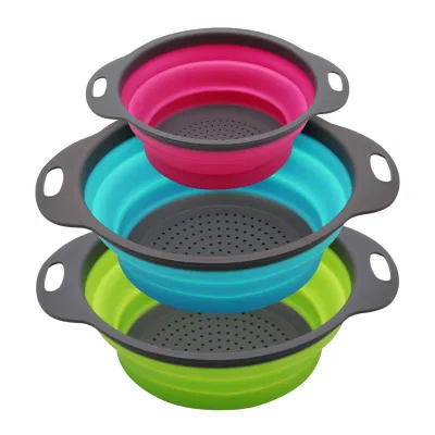 Vegetable Strainer Collapsible Retractable Colander Set with Handle Washing Drying Storage Basket New Arrival Flexible Folding