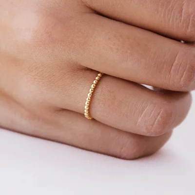 925 fashionable and simple French niche ring, polka dot bead couple ring
