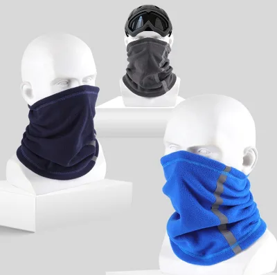 Visibility Reflective Safety Bandana Winter Neck Warmer Windproof Scarf for Women Men Fleece Neck Gaiter