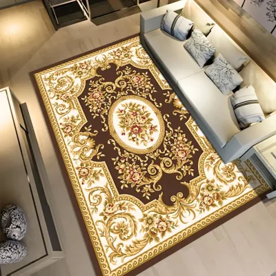 Machine-made Large Format Printed Carpets Polyester Abstract Modern Rectangle Area Rug Machine MADE Glossy Printing Carpet 7mm