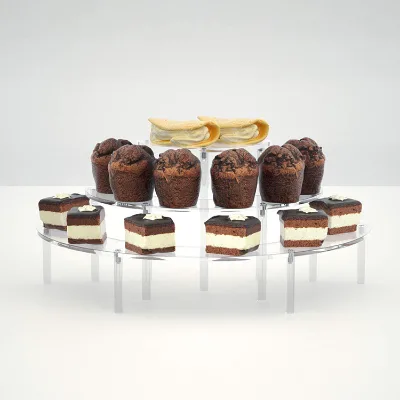 Removable Detachable Clear Acrylic 3-Layer Round Cake Display Stand Portable Dessert & Cosmetic Display Rack