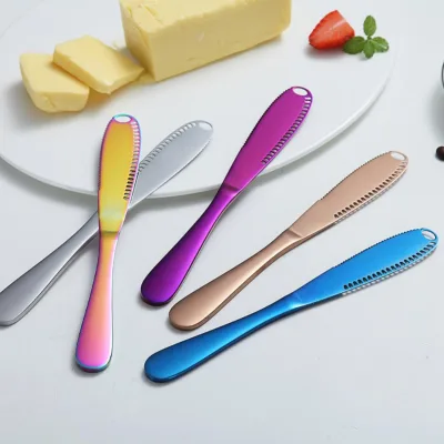 Multi-functional Stainless Steel Cheese Knife with Holes, Butter Spreader for Bread Jam, Professional Kitchen Tool