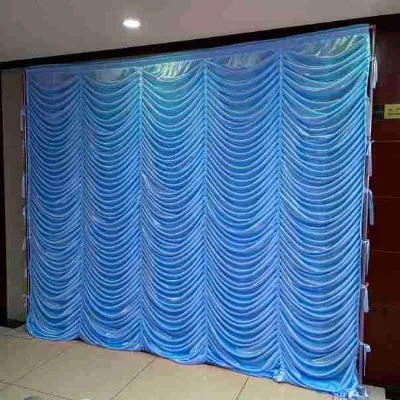 Water Wave Backdrop Cloth, Innovative Stage Screen, Mermaid Tail Design Stage Curtain and Base Drape for Wedding