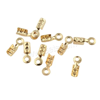 Wholesale Real Gold Plated Shovel Brass Cord Tips Nickel Lead & Cadmium Free 2.5x7x1.5mm Hole:Approx 1mm 1321130