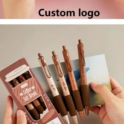Custom logo European-style Bread-shaped Retractable Fountain Pen Stainless Steel Tip 0.38mm Writing Width Soft Cushioned Sleeve;