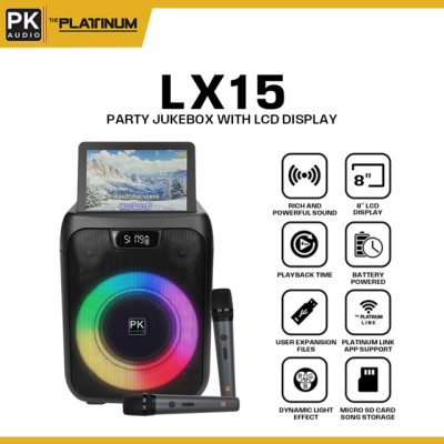 Platinum Karaoke LX15 Party Jukebox with LCD monitor and wireless mic