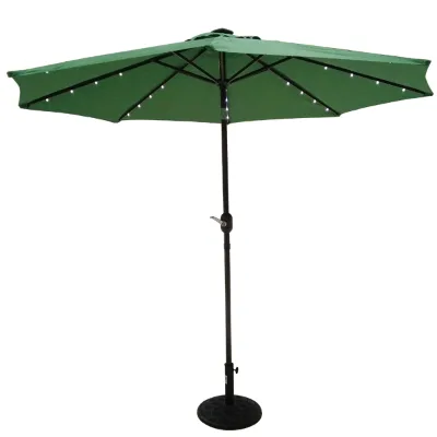 LED Patio Garden Umbrellas 10FT Parasols Outdoor Sun Shelter