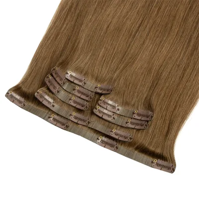 Raw 100% Human Hair Seamless Clip in Extension 150g~ 300g Thick End Seamless Clip Ins