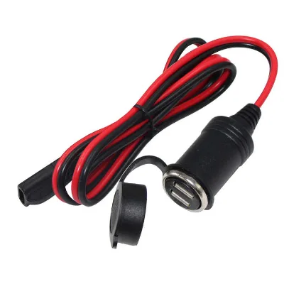 Quick Disconnect Cigarette Lighter USB Charger Adaptor 10A Fuse 12-24V 2 USB Ports Type-C 6ft RoHS Certified Vehicle Battery