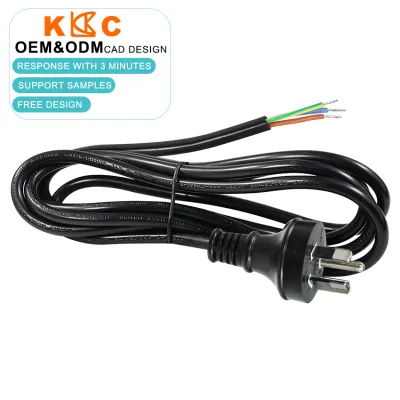 Standard Australian 3 Prong Plug to Open Wire Pigtail AC Power Supply Cord for Diy Electrical Equipment Replacement Wiring