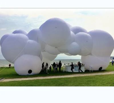 Cheap Ceiling air Balloon Cloud with LED Lights Lighting Inflatable Hanging Cloud Balloon