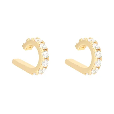 Gemnel High Quality Mini Stack clear CZ Earring 925 Silver Gold Plated Ear Cuff