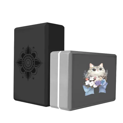 Colorful Printed EVA High-density Foam Yoga Brick, with Antiskid Surface and Eco Friendly Yoga Block
