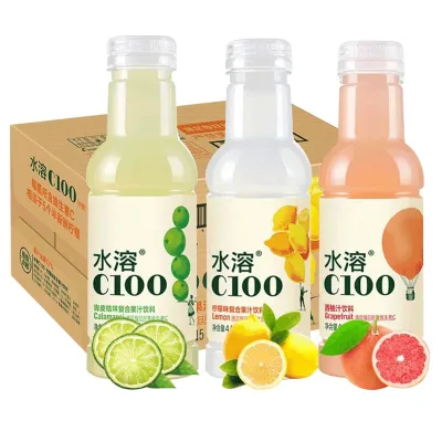 Nongfu Spring Water-soluble C100 Low Calories Fruity Soda 445ml Bottled Green Peel Orange Blood Orange Flavored