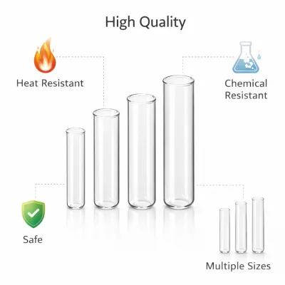 Borosilicate Glass Test Tube With Screw Cap Laboratory Culture Sample Container Chemical Resistant Bulk