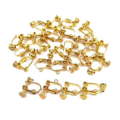 Stainless Steel Clip-On Gold Earring Converter Non-Piercing Clip Hypoallergenic Earring Backs for DIY Earring Non Pierced Ears