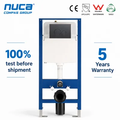 NUCA N5118 Modern Design Wall-Mounted Concealed Upper Cistern Dual-Flush Ceramic Stainless Steel Back-to-Wall Installation